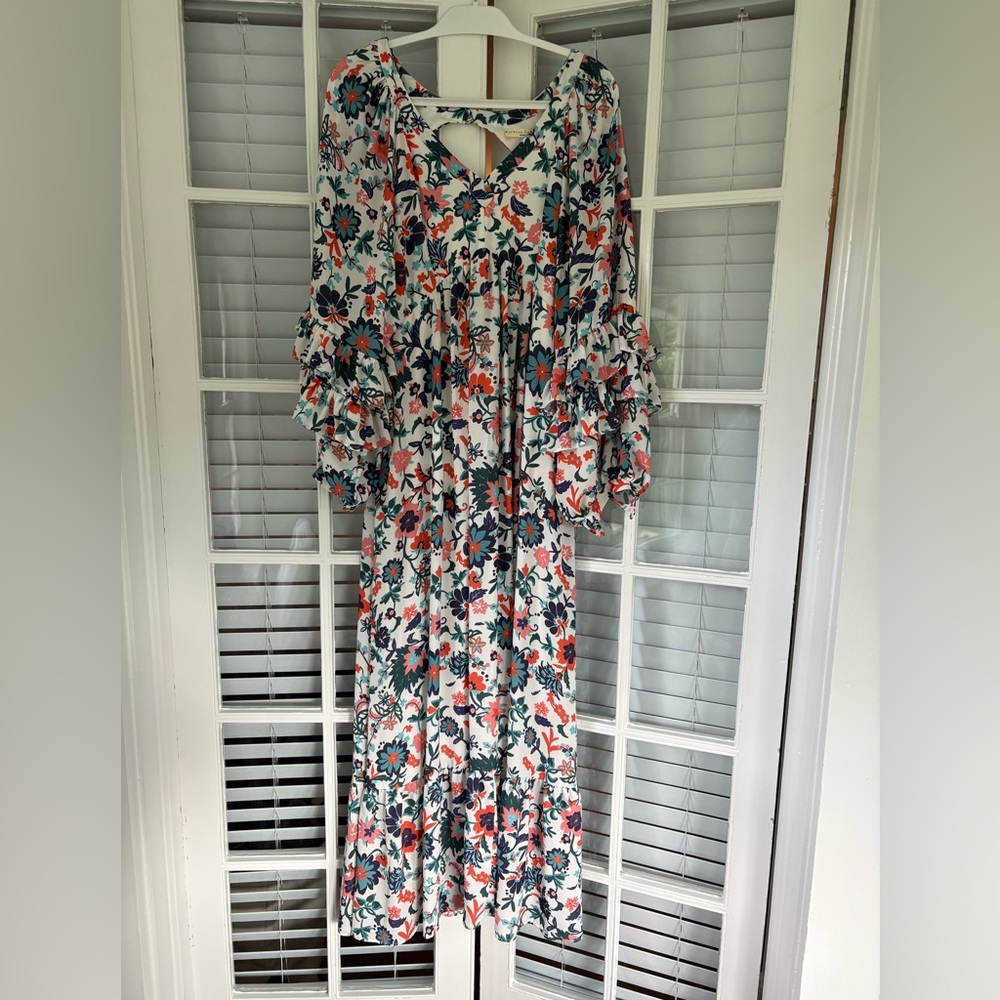 NWOT size 12-eshakti Pink and Blue Long Dress